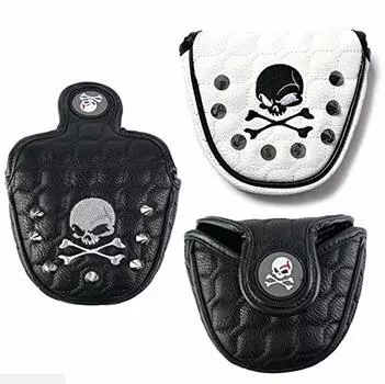 Крышка для паттера Odyssey, совместимая с 2 мячами для молотков, магнитные гвоздики с черепом (черный)