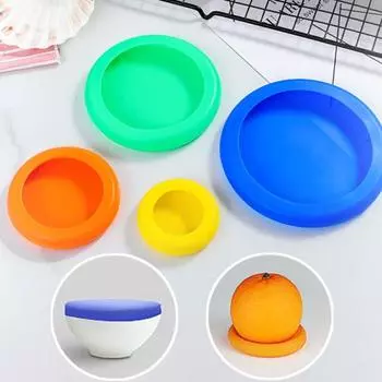 Крышка для пищевых продуктов Силиконовые контейнеры для пищевых продуктов Хорошая герметизация Пыленепроницаемые утолщенные без BPA Безопасная посудомоечная машина разноцветный