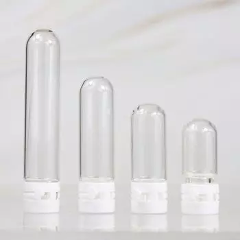 Крышка для порошка, твердый флакон для хранения духов, мини-бутылка многоразового использования, бутылка с круглым дном, стеклянная пробирка