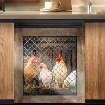 Крышка для посудомоечной машины Декоративный магнит Петух Кухонные крышки для посудомоечной машины Передняя дверца Магнит для посудомоечной машины 65x58.5CM