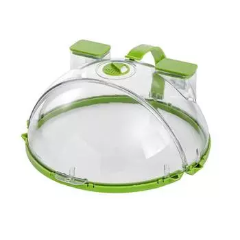 Крышка для приготовления пищи в микроволновой печи с защитой от брызг для пароварки Встроенная ручка Прозрачная защита от брызг Крышка для микроволновой печи для нагревания продуктов питания Кухонные принадлежности зелёный