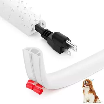 Крышка для проводов Молдинг, скрывающий провода Крышка для скрытия шнура Крышка для кабеля Мягкий огнестойкий материал из ПВХ предотвращает прилегание Лента для скрытия проводов на полу белый