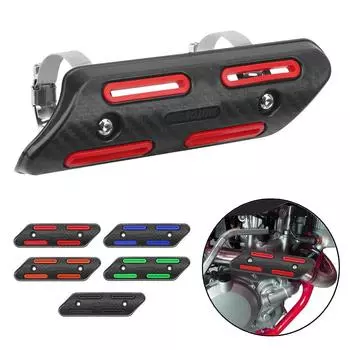 Крышка для рассеивания тепла выхлопной трубы, защита от ожогов, аксессуары для мотоциклов, защита теплозащитного экрана выхлопной трубы красный