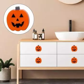 Крышка для ручек-тыкв, украшения для Хэллоуина в виде тыквы, крышка для дверных ручек, простая установка, многоразовая крышка для дверцы ящика шкафа A