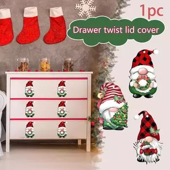 Крышка для ручки в виде рождественского гнома, круглая кнопка, декоративная ручка для дверного узла, крышка для ручки в виде гнома, подходящая для ручек шкафа One Size