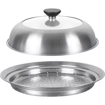 Крышка для сковороды Wahei Freize, куполообразная, 24~26 см, просто поместите ее, легко готовьте на пару, крышка для сковороды из нержавеющей стали Cook Deli AME-7438