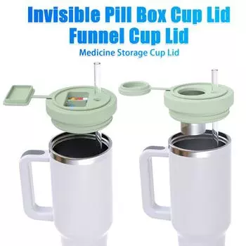 Крышка для стакана 40 унций, сменная с воронкой для кофе в таблетнице, герметичная силиконовая крышка зелёный