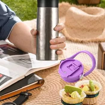 Крышка для стакана 40 унций, сменная, с переносной ручкой, устойчивая к проливам, брызгам, пылезащитная, дорожная крышка для стакана, аксессуары для стакана белый