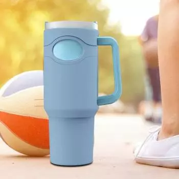 Крышка для стакана на 40 унций, шумопоглощающая, устойчивая к царапинам и путешествиям, пищевая, без бисфенола А, силиконовая защита от воды, аксессуары для чашек A серый