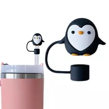 Крышка для трубочки Penguin, силиконовая крышка для трубочки, 10 мм, пылезащитная крышка для чашки Stanleys Reusab W0C0 Purple-1pcs