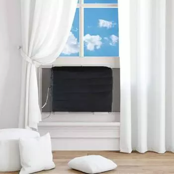 Крышка для внутреннего кондиционера с завязкой, простая в установке, пылезащитная, толстая, внутренняя, оконная, кондиционер, охладитель, чехол для дома M чёрный