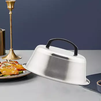 Крышка для жарки на пару, крышка для бургеров с ручкой, плавильный купол для сыра, нержавеющая сталь 22cm