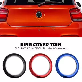 Крышка для значка на заднюю часть автомобиля, рамка с логотипом, глянцевая черная, красная, синяя наклейка, подходит для BMW 1 серии F20/F21 2011 - 2019, автомобильные аксессуары синий