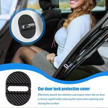 Крышка дверной защелки для автомобилей, шумопоглощающая крышка дверного замка, 4 шт., крышка дверной защелки, амортизирующая защита дверного замка автомобиля белый