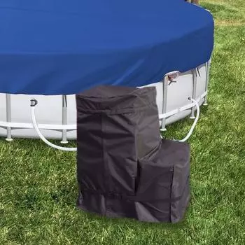 Крышка фильтрующего насоса Простая установка Конструкция на молнии Водонепроницаемая крышка насоса для песочного фильтра для надземных бассейнов чёрный