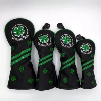 Крышка головки гольфа Driver DR 440cc 460cc Крышка деревянная Крышка FW Utility UT Крышка Clover Pattern Conversion Doug Включена Водонепроницаемая Спецификация Single чёрный