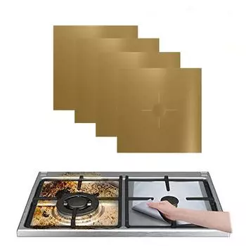 Крышка горелки плиты, многоразовая антипригарная термостойкая защита газовой плиты двойной толщины, режущая горелка для кухни One Size коричневый