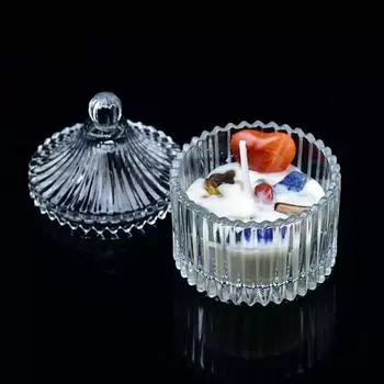 Крышка Хрустальная банка для хранения Кристалл Очищающие кристаллы Чаша для размагничивания Стеклянная шкатулка для украшений Бытовая Style 1 чистый