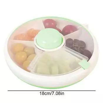 Крышка и влагонепроницаемый домашний контейнер для переноски детских закусок вращающийся поднос для фруктов герметичный поднос для сухофруктов коробка для хранения -1 шт светло-зеленый