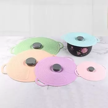 Крышка из скандинавского силикона для сохранения свежести, герметичная крышка для кастрюли, подходящая для холодильника, столовая посуда, жаропрочная крышка для миски, устойчивая к ожогам Diameter 15.3CM розовый