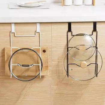 Крышка кастрюли, рама полки, настенная прочная вешалка для кухонного шкафа, дверная вешалка, принадлежности белый