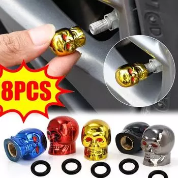 Крышка клапана автомобиля в виде черепа, колеса мотоцикла, шины, антикоррозийный медный сердечник, декоративная крышка штока клапана Шредера