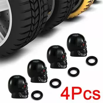 Крышка клапана черепа универсальная автомобильная нержавеющая медная сердечник крышка штока вентиля шины мотоцикла велосипеда автомобильный колпачок вентиля шины аксессуары чёрный