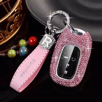 Крышка ключа Honda CRV Civic Accord 11-го поколения: Стильный женский брелок Haoying XRV с бриллиантовыми вставками fine diamond-single shell красный