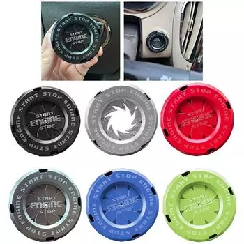 Крышка ключа мотоцикла, наклейка для салона автомобиля, декоративная поворотная кнопка запуска, крышка устройства зажигания, декор для замка мотоцикла красный
