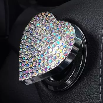 Крышка кнопки остановки, блестящая крышка кнопки запуска, защитная крышка для выключателя остановки двигателя автомобиля, универсальная, простая установка, автомобильная красный