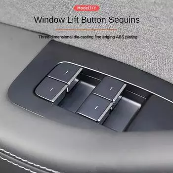 Крышка кнопки стеклоподъемника, накладка на кнопку стеклоподъемника для Tesla Model Y/3/3+ Highland 2024 ABS Chrome, автомобильные аксессуары 7 шт.