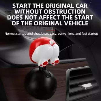 Крышка кнопки запуска автомобиля Самоклеящаяся Простая установка Универсальная подходит для автомобильной кнопки запуска в одно касание Крышка стартера Декоративные аксессуары красный