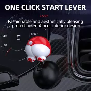 Крышка кнопки запуска автомобиля самоклеящаяся, простая установка, универсальная, подходит для автомобильной кнопки запуска одним нажатием, крышка стартера, декоративные аксессуары красный