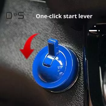 Крышка кнопки запуска автомобиля Универсальная Универсальная Применение Простая Установка Декоративная Крышка Джойстика Аксессуары синий