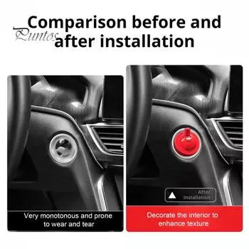 Крышка кнопки запуска автомобиля Универсальная Универсальная Применение Простая Установка Декоративная Крышка Джойстика Аксессуары чёрный