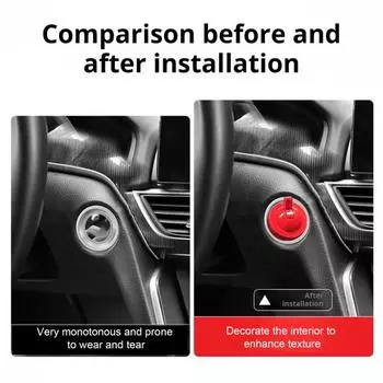 Крышка кнопки запуска автомобиля Yousheng, универсальная, многофункциональная, простая установка, декоративная крышка джойстика, аксессуары чёрный