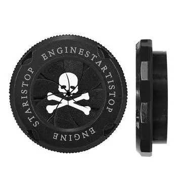 Крышка кнопки запуска двигателя автомобиля из цинкового сплава, крышка кнопки запуска и остановки автомобиля, украшение в виде черепа, детали для запуска двигателя автомобиля чёрный