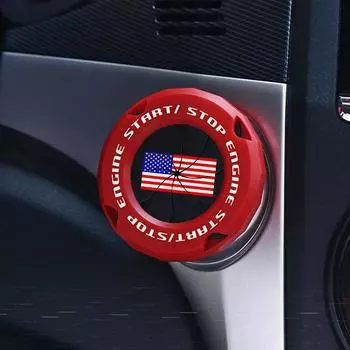 Крышка кнопки запуска двигателя автомобиля с флагом в честь Дня независимости, защитная крышка кнопки запуска и остановки двигателя автомобиля, устойчивая к царапинам