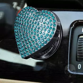 Крышка кнопки запуска двигателя автомобиля, защитная крышка кнопки запуска и остановки двигателя, блестящая, универсальная, легкая светло-синий