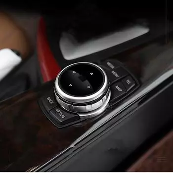 Крышка кнопок мультимедиа автомобиля IDrive M Эмблема Наклейки для BMW X1 X3 X5 X6 F30 E90 E92 F10 F18 F11 F07 GT Z4 F15 F16 F25 E60 E61 5 keys