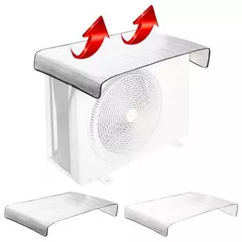 Крышка кондиционера наружная энергосберегающая водонепроницаемая изоляционная AC солнцезащитная алюминиевая крышка S8U7 gray-1pcs