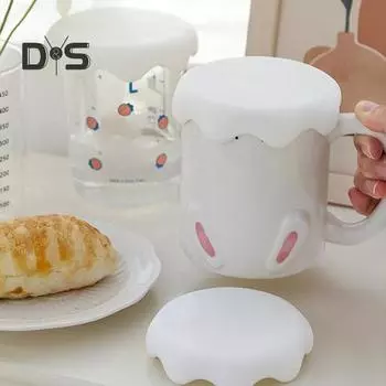 Крышка кружки пищевого качества, герметичная большая стеклянная кружка, крышка для чая и кофе S белый