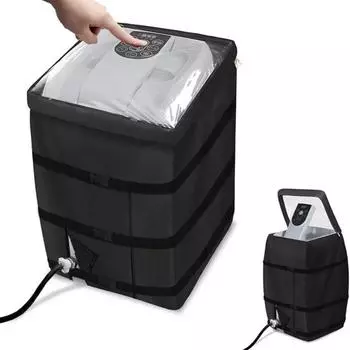 Крышка насоса для обогревателя спа-бассейна с прозрачным окном, конструкция на молнии, универсальная, простая в установке, водонепроницаемая, изолированная крышка насоса для гидромассажной ванны чёрный