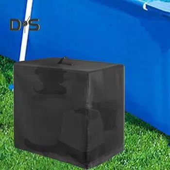 Крышка насоса для песочного фильтра для бассейна Регулируемая водонепроницаемая ткань Оксфорд Наружный надземный бассейн Защитный рукав для насоса L чёрный