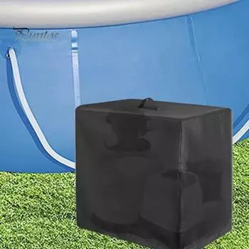 Крышка насоса для песочного фильтра для бассейна Регулируемая водонепроницаемая ткань Оксфорд Наружный надземный бассейн Защитный рукав для насоса L чёрный