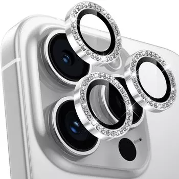 Крышка объектива для iPhone 16 Pro Camera Glitter для iPhone 16 Pro Camera Shiny Aluminum 9H Tempered Scratch Black Overexposure Ultra High iPhone 16 16