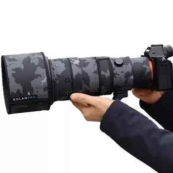 Крышка объектива ROLANPRO, совместимая с креплением Sigma DG DN OS Sports E. Камуфляжная крышка для телеобъектива, водонепроницаемая. Цвет черный | 500 мм F5.6 | | 3-слойная