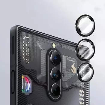 Крышка объектива задней камеры для ZTE Red Magic 8 Pro Plus задняя металлическая защита камеры из алюминиевого сплава для Red Magic 8Pro пленка для кольца объектива Red Magic 8 Pro Plus чёрный