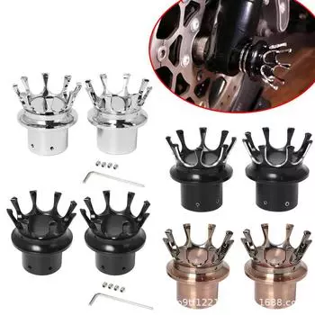 Крышка оси переднего колеса Harley Modified - модель King Crown для 883 X48 1200 Softail чёрный