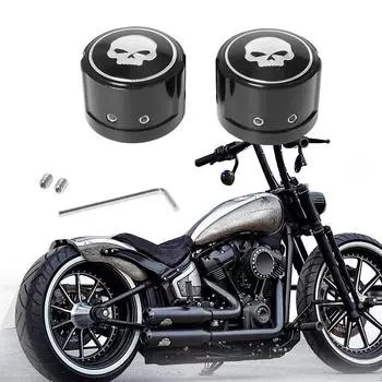Крышка оси переднего колеса с черепом для Harley XL883/1200 X48, Dyna, Fat Boy, Road King, Big Glide Old ghost axle cover
